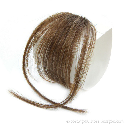 Bang Wigs Human Hair with Bangs Original Bob Clip 3D Natural Human Hair Bangs Brazil  Clip-in Wave with Temple  for Girls fringe
